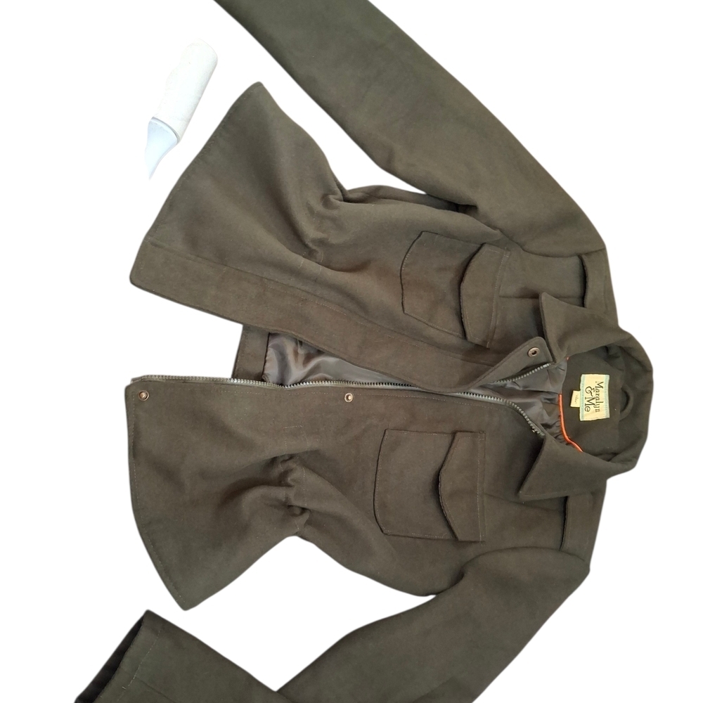 Maralyn & Me Military Style Cinch Waist Bomber Jacket Size L